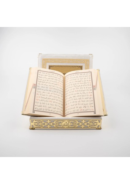 Raşel Kutulu Hediyelik Kuran-I Kerim (Orta Boy, Krem, Şems Lafzatullah Gold Pleksi) indirimleri