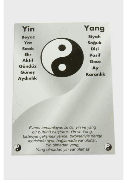 2'li Yin Yang Bileklik Kartı