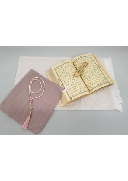 Hediyelik Kur'an-I Kerim Kadife Tespihli Ah.kutu Orta B.