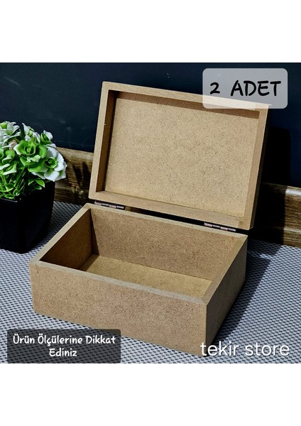 Ahşap Dikdörtgen Öğrenci Kutu Çok Amaçlı Kapaklı Organizer Ham Hobi Boyamalık