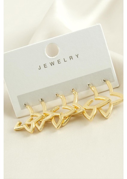 6 Adet Yıldız Metal Küpe