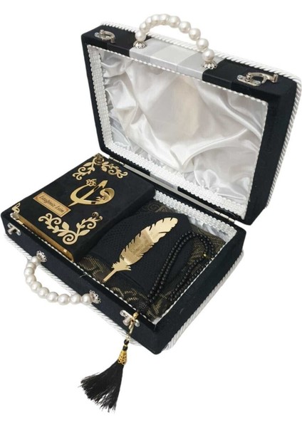 Kadife Inci Çantalı Hediye Hafız Boy Kuranı Kerim-Damat Bohçası modelleri