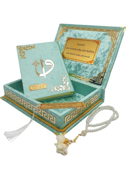 Isme Özel Reşal Kutulu Orta Boy Kur'an-I Kerim Su Yeşili )(Anneler Günü Serisi) modelleri