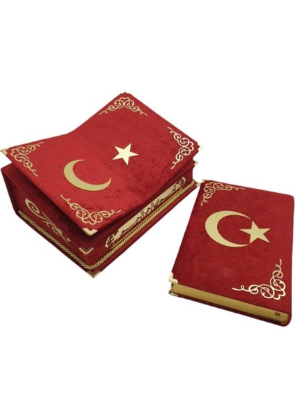 Kuranı Kerim Seti Rahleli Kadife Kutulu Kırmızı fırsatları