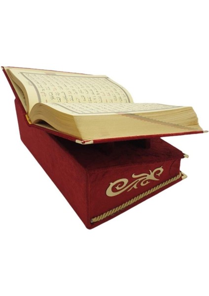 Kuranı Kerim Seti Rahleli Kadife Kutulu Kırmızı indirimleri