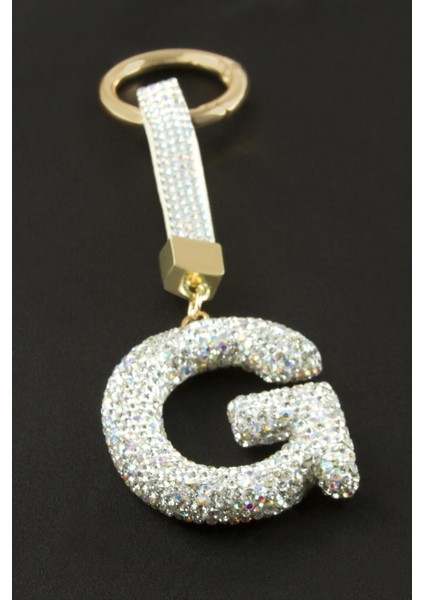 Harfli Savaroski Taşlı Anahtarlık