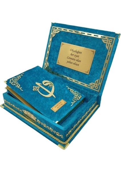 Anneler Gününe Özel Orta Boy Reşal Kutulu Kur'an-I Kerim Turkuaz modelleri