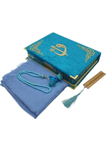 Anneler Gününe Özel Orta Boy Reşal Kutulu Kur'an-I Kerim Turkuaz fırsatları