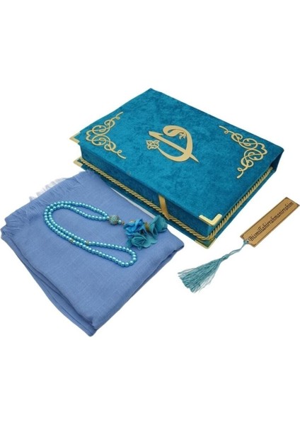 Anneler Gününe Özel Orta Boy Reşal Kutulu Kur'an-I Kerim Turkuaz indirimleri