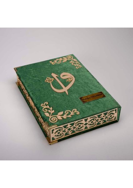 Tesbih + Kuran Hediye Seti (Orta Boy, Yeşil, Gold Pleksi) fiyatları