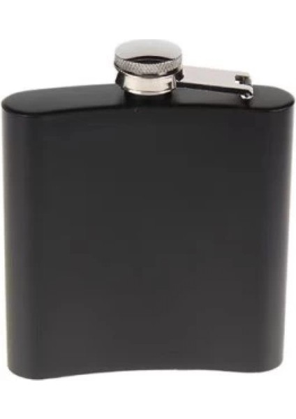 Siyah 6 Oz Çelik Cep Içki Kanyak Matarası