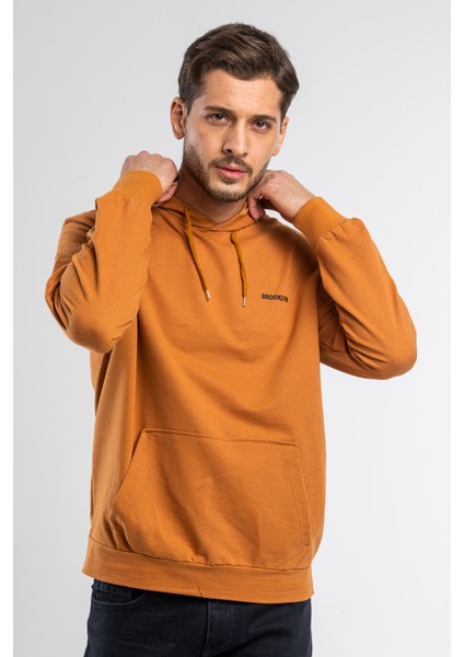 Süperlife Kapşonlu Uzun Kollu Baskılı Dar Kalıp Ince Erkek Sweatshirt Spr 2019K61 modelleri