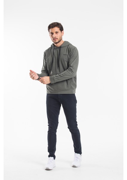 Süperlife Kapşonlu Uzun Kollu Baskılı Dar Kalıp Ince Erkek Sweatshirt Spr 2019K61