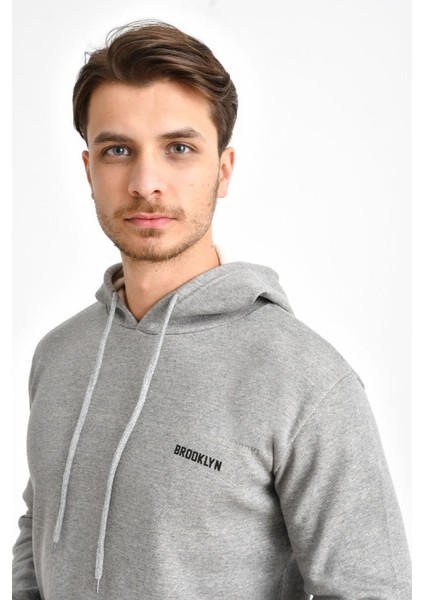 Süperlife Kapşonlu Uzun Kollu Baskılı Dar Kalıp Ince Erkek Sweatshirt Spr 2019K61 fiyatları