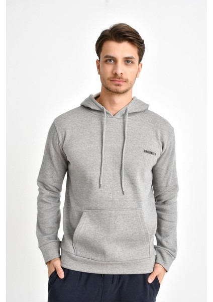 Süperlife Kapşonlu Uzun Kollu Baskılı Dar Kalıp Ince Erkek Sweatshirt Spr 2019K61 modelleri