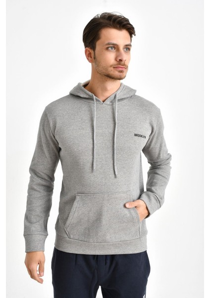 Süperlife Kapşonlu Uzun Kollu Baskılı Dar Kalıp Ince Erkek Sweatshirt Spr 2019K61 fırsatları