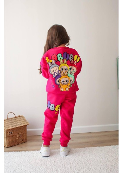 Labubu Baskılı Şardonlu Kız Çocuk İkili Eşofman Takımı fiyatları