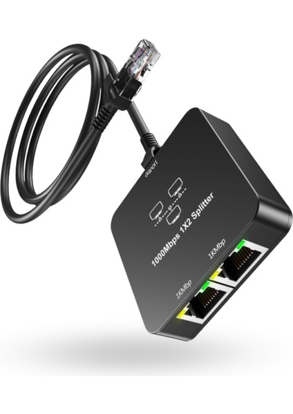 Büro Ev Ofis Cihazları Için RJ45-2HUB Gigabit Splitter Adaptör