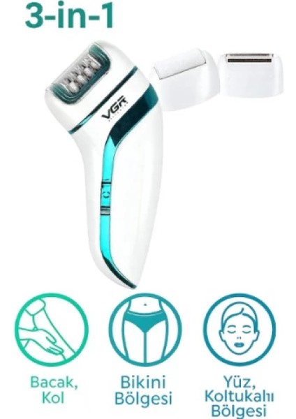 Profesyonel 3 Başlıklı Epilasyon Aleti