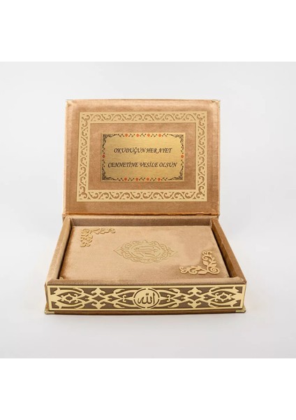 Raşel Kutulu Hediyelik Kuran-I Kerim (Orta Boy, Gold, Şems Lafzatullah Gold Pleksi) indirimleri