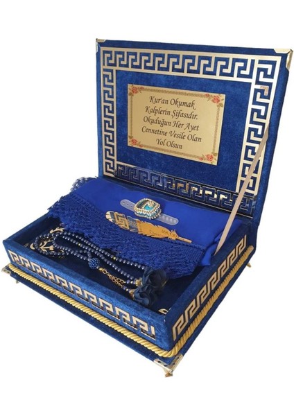 Kişiye Özel Reşal Ayaklı Kutulu Orta Boy Kur'an-I Kerim ( Lacivert) indirimleri