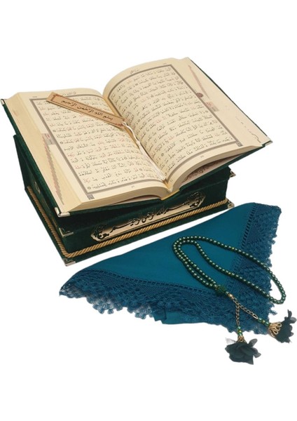 Kişiye Özel Rahleli Hediye Orta Boy Kuranı Kerim Tespih-Örtü(Yeşil) fırsatları