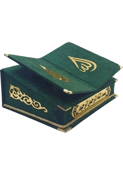 Kişiye Özel Rahleli Hediye Orta Boy Kuranı Kerim Tespih-Örtü(Yeşil)