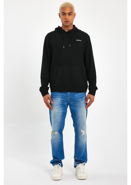 Süperlife Kapşonlu Uzun Kollu Baskılı Dar Kalıp Ince Erkek Sweatshirt Spr 2019K61