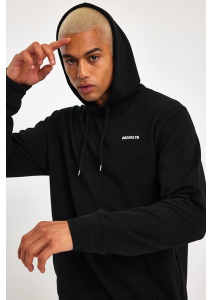 Süperlife Kapşonlu Uzun Kollu Baskılı Dar Kalıp Ince Erkek Sweatshirt Spr 2019K61 indirimleri