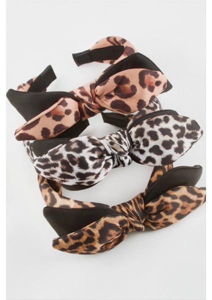 Leopar Desenli Kulaklı Taç