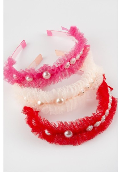 Gül Tüllü Inci Taşlı Çocuk Taç