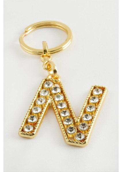 Sarı Renkli Taşlı Harf Anahtarlık Standlı 72 Adet modelleri