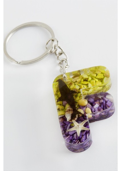 F Harfli Epoksi Anahtarlık