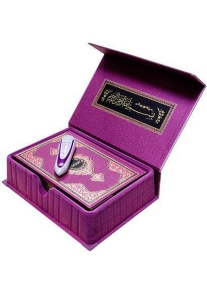Lüks Kutulu Kuran Okuyan Kalem Seti (Lila, Orta Boy) modelleri