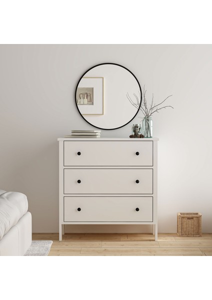 Lia 3 Çekmeceli Beyaz Şifonyer
