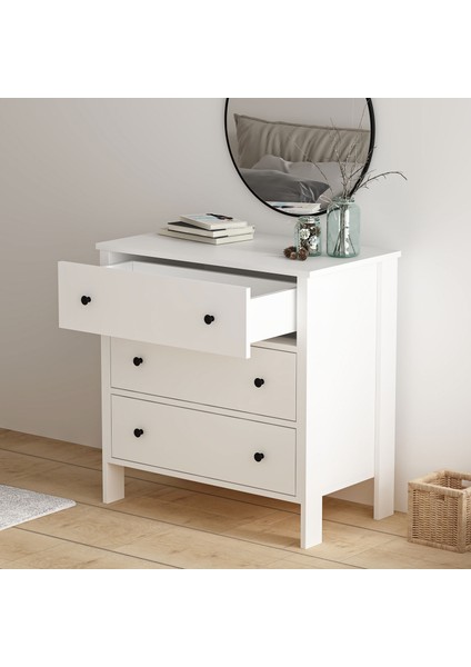 Lia 3 Çekmeceli Beyaz Şifonyer modelleri