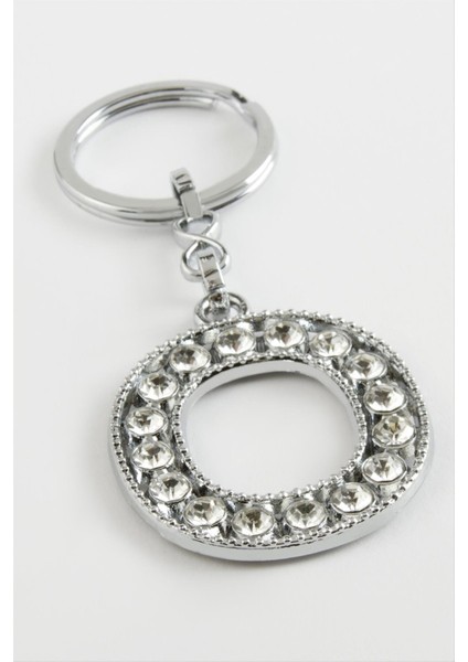 Gümüş Renkli Taşlı Harf Anahtarlık indirimleri