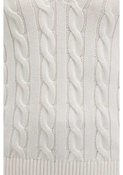 Kadın Ipek Karışımlı V Yaka Ekru Kazak 1710720-70057 indirimleri