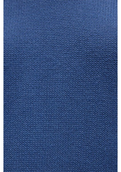 İpek Karışımlı Bisiklet Yaka Mavi Kazak 1710726-70719 indirimleri