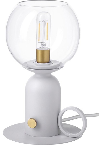 Abajur, Açık Gri, 24 cm