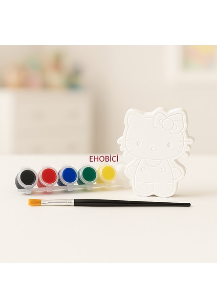 Ehobici Taş Boyama Seti Hello Kitty 6 Renk Akrilik Boya 5ml + Fırça