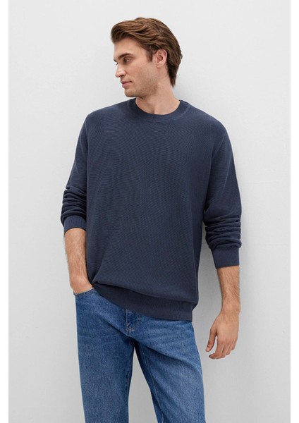 Bisiklet Yaka Lacivert Kazak 0710197-70497