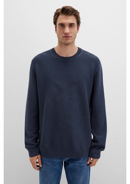 Bisiklet Yaka Lacivert Kazak 0710197-70497 modelleri