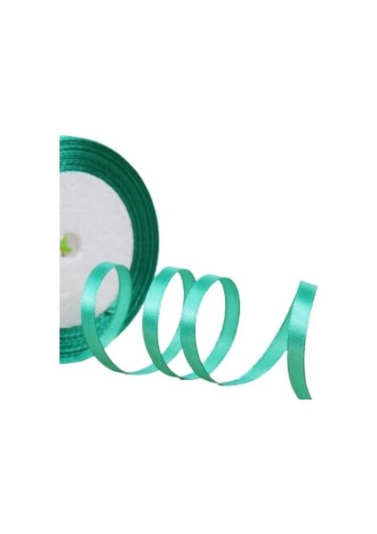 Saten Kurdele 6 mm Su Yeşili 1 Metre