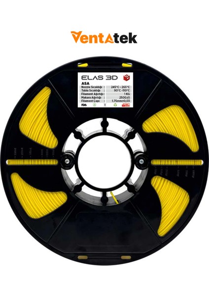 Sarı Asa Filament - 1.75MM - 1 kg