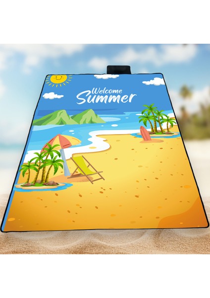Renkli Çocuk Plaj Matı ve Minder, Rahat Kullanım, Kum Tutmayan Tasarım