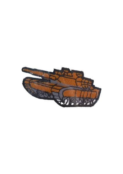 Aplike Ütü Ile Yapışan Tank Turuncu Arma 4x3 cm
