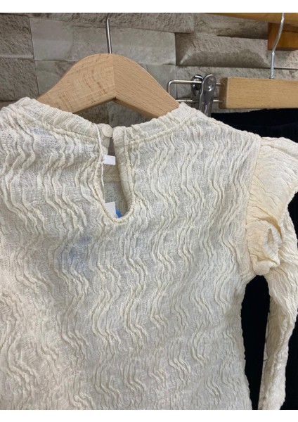 Lacıel Parıs Kadife Pantolon Bürümcüklü Bluz Kız Çocuk Takım modelleri