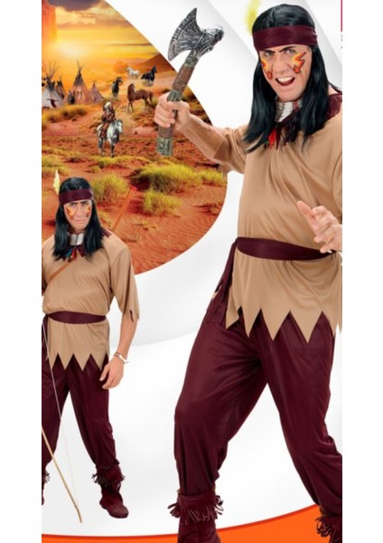 Yetişkin Erkek Kızılderili Kostüm