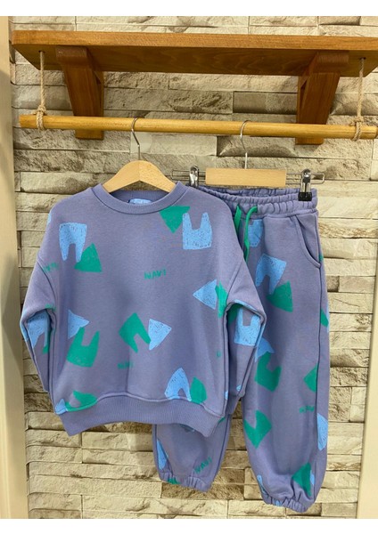 Lacıel Parıs Navi Sloganlı Oversıze Kız Çocuk Takım